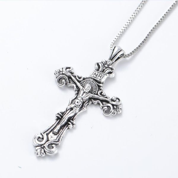 antique silver traditional large crucifix pendant necklaces cross medallion necklace n1656 24inches 20pcs/lot
antique silver traditional large crucifix pendant necklaces cross medallion necklace n1656 24inches 20pcs/lot