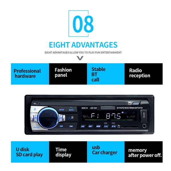 12v 1 din jsd-520 автомобильный радиоприемник usb tf mp3 wma плеер с автомобиля радио приемник jan.3
12v 1 din jsd-520 автомобильный радиоприемник usb tf mp3 wma плеер с автомобиля радио приемник jan.3