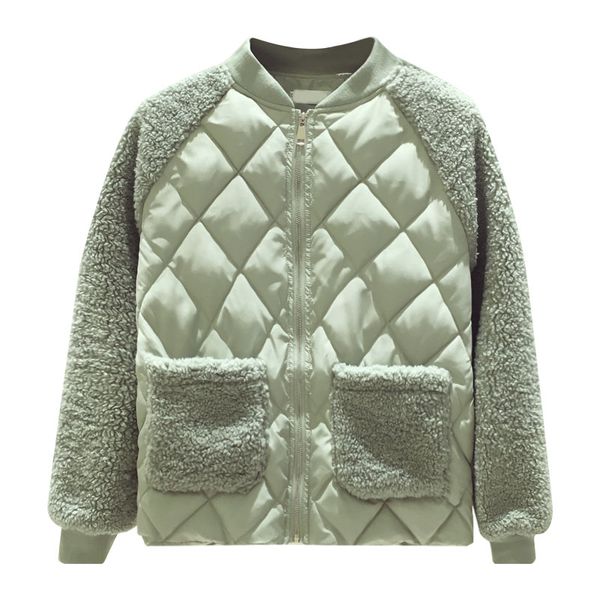 fashion autumn winter lightweight women jacket loose lamb fur patchwork stand collar outerwear casual cotton female short coat, Black
fashion autumn winter lightweight women jacket loose lamb fur patchwork stand collar outerwear casual cotton female short coat, Black