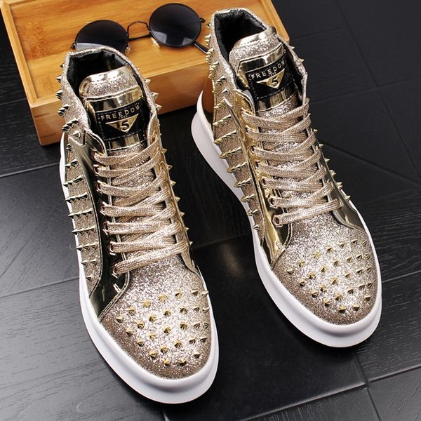2019 Men Fashion Ankle Boots Spring Autumn Rivets Loafers Male High Top Luxury Shoes for Man Punk Footwear Shoes, Black
2019 Men Fashion Ankle Boots Spring Autumn Rivets Loafers Male High Top Luxury Shoes for Man Punk Footwear Shoes, Black