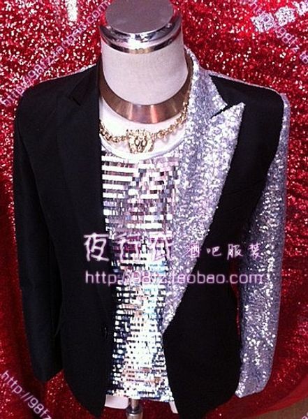 s-5xl 2017 new men clothing fashion slim bigbang dj nightclub sequins suit costume stage plus size formal dress singer costumes, White;black
s-5xl 2017 new men clothing fashion slim bigbang dj nightclub sequins suit costume stage plus size formal dress singer costumes, White;black