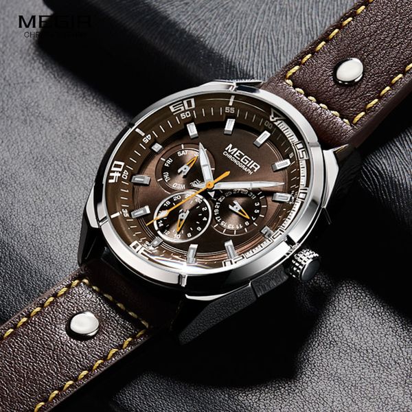 megir men's waterproof quartz watches luminous calendar week 24 hours casual analogue wristwatch for man brown 2072gbn-10, Slivery;brown
megir men's waterproof quartz watches luminous calendar week 24 hours casual analogue wristwatch for man brown 2072gbn-10, Slivery;brown