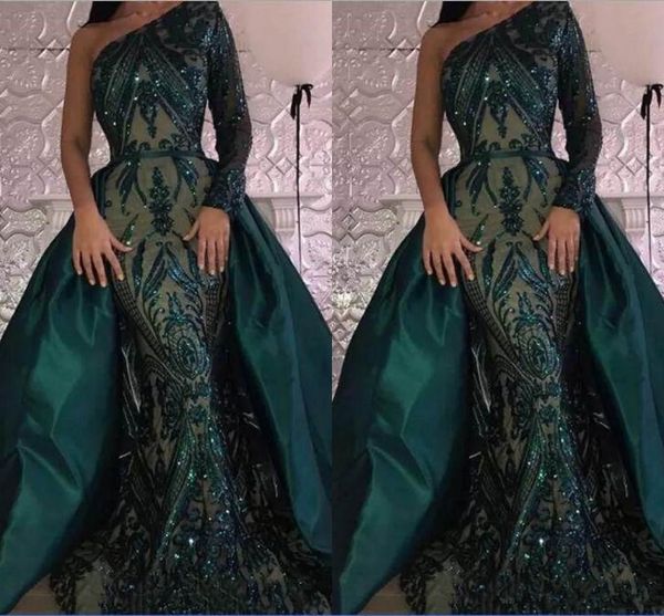 amazing prom dresses 2019 one-shoulder sequins lace dark green detachable train satin tail evening dresses vestidos de festa formal dresses, Black
amazing prom dresses 2019 one-shoulder sequins lace dark green detachable train satin tail evening dresses vestidos de festa formal dresses, Black