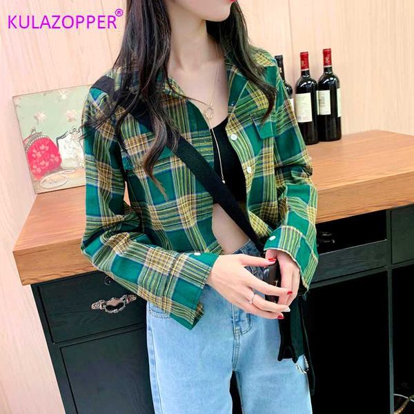 women early autumn coat short shirt plaid spring long sleeve button retro blouse turn-down collar shirts female camisa zh211, White
women early autumn coat short shirt plaid spring long sleeve button retro blouse turn-down collar shirts female camisa zh211, White