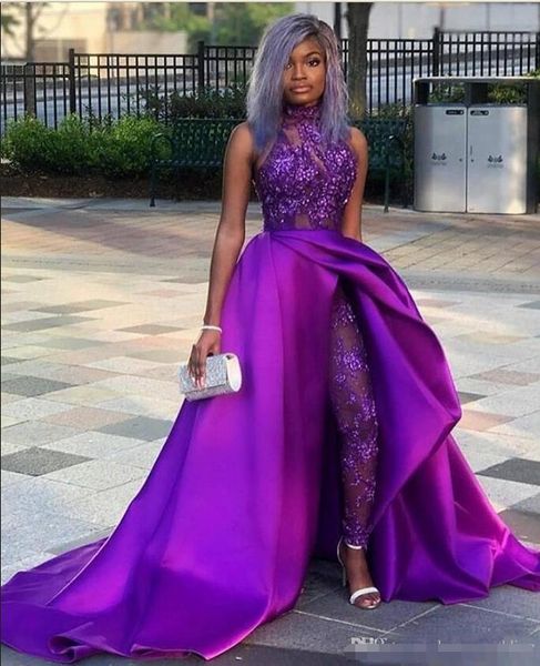 Purple jump uit prom dre e with detachable train high neck lace appliqued bead evening gown luxury african party women pant uit, Black
Purple jump uit prom dre e with detachable train high neck lace appliqued bead evening gown luxury african party women pant uit, Black