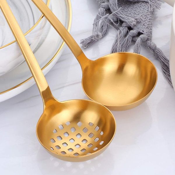2 pieces gold metal soup ladle colander set, long handle stainless steel kitchenware cookware serving spoon cooking utensil for
2 pieces gold metal soup ladle colander set, long handle stainless steel kitchenware cookware serving spoon cooking utensil for