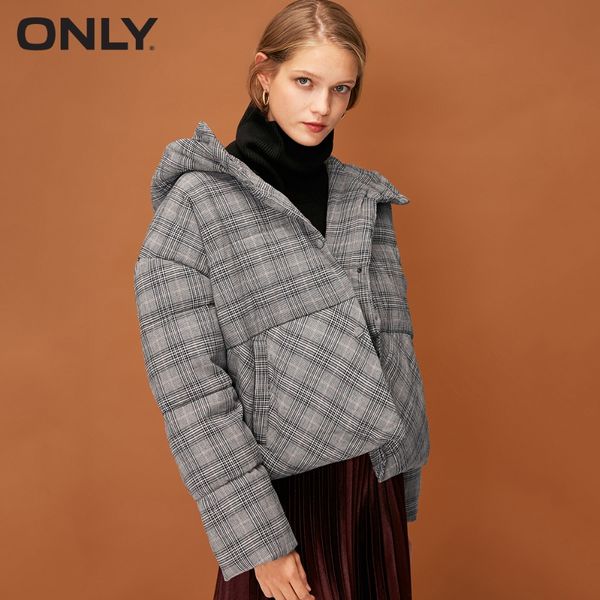 womens' winter new plaid short hooded down jacket snap button placket soft and comfortable fabric|118323507, Black
womens' winter new plaid short hooded down jacket snap button placket soft and comfortable fabric|118323507, Black