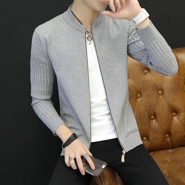 explosions young men's sweaters autumn and winter trend slim long sleeve arm twist sweater solid color zipper cardigan coats, White;black
explosions young men's sweaters autumn and winter trend slim long sleeve arm twist sweater solid color zipper cardigan coats, White;black