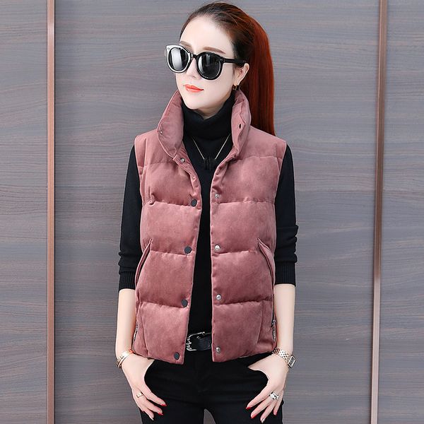 women cotton vest 2019 new winter fashion solid patchwork single breasted stand collar sleeveless zipper pockets short outerwear, Black;white
women cotton vest 2019 new winter fashion solid patchwork single breasted stand collar sleeveless zipper pockets short outerwear, Black;white
