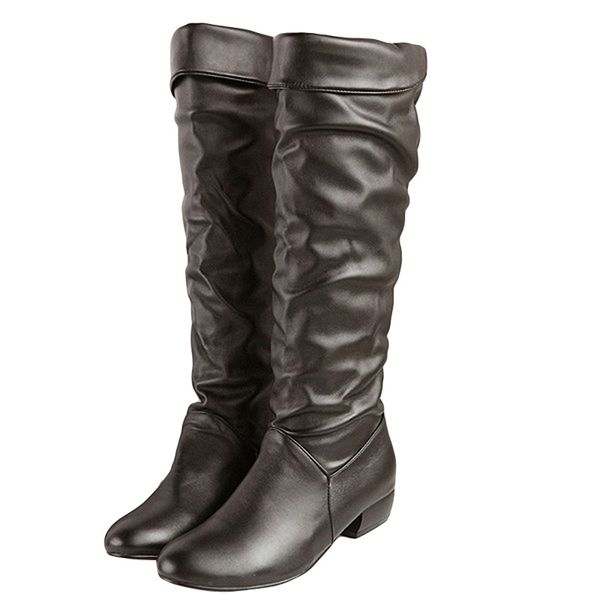 big size fashion knee high women boots winter pointed toe female long boots pu leather rubber high heels boots, Black
big size fashion knee high women boots winter pointed toe female long boots pu leather rubber high heels boots, Black