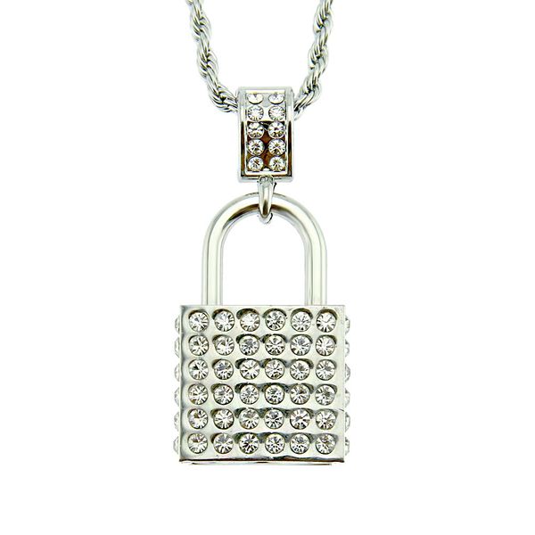2020 designer vibrato personality tide lock diamond pendant necklace pendant couple jewelry, Black
2020 designer vibrato personality tide lock diamond pendant necklace pendant couple jewelry, Black