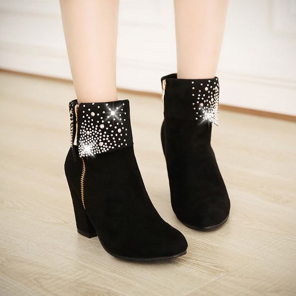 youyedian red crystal 2018 ankle for hiah heel winter shoes women zipper boots size 43 botas mujer y200115, Black
youyedian red crystal 2018 ankle for hiah heel winter shoes women zipper boots size 43 botas mujer y200115, Black