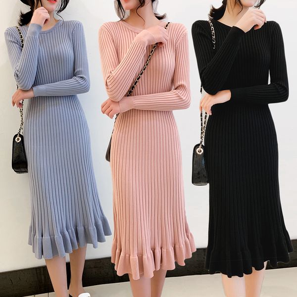 fashion brand women's high-end autumn elegant slim ruffled fishtail knitted long-sleeved dress
fashion brand women's high-end autumn elegant slim ruffled fishtail knitted long-sleeved dress