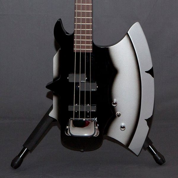 heavy metal chopper gene simmons axe electric bass guita black 4 strings electric bass guitar chrome pickup cover strings thru body bridge
heavy metal chopper gene simmons axe electric bass guita black 4 strings electric bass guitar chrome pickup cover strings thru body bridge