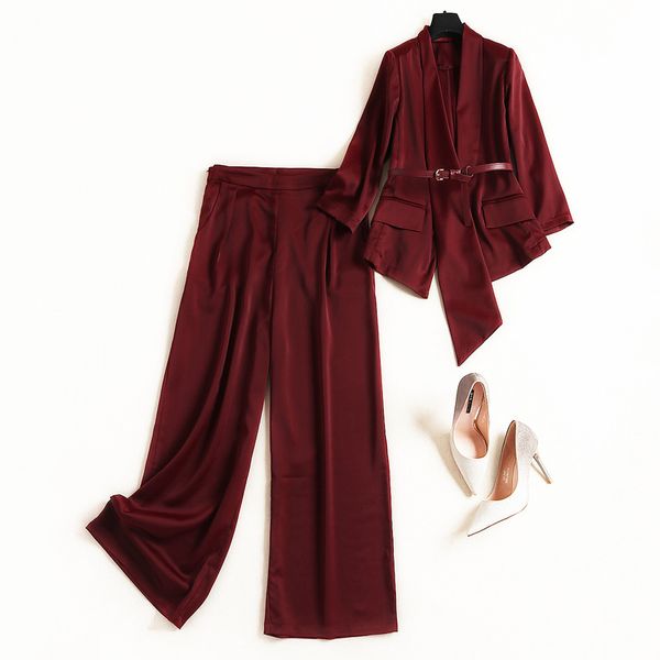 europe elegant ol two piece pants suit set women 2019 spring designer fashion notched collar irregular blazer+pants set twinset, White
europe elegant ol two piece pants suit set women 2019 spring designer fashion notched collar irregular blazer+pants set twinset, White