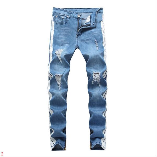 mens designer jeans men long pants fashion brand jeans with hole style white blue street wear men luxury jeans zipped button pant #p3m 
mens designer jeans men long pants fashion brand jeans with hole style white blue street wear men luxury jeans zipped button pant #p3m