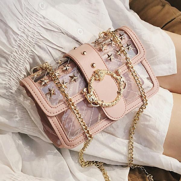 transparent jelly bag 2019 fashion new pvc women's designer handbag cute girl lock chain shoulder messenger bags 
transparent jelly bag 2019 fashion new pvc women's designer handbag cute girl lock chain shoulder messenger bags