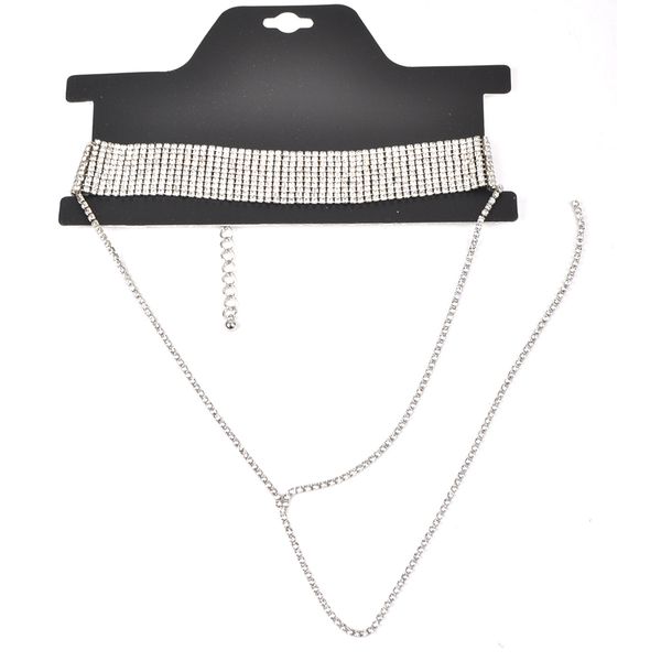 wholesale- fashion designer luxury full rhinestone diamond long tassel choker statement necklace for woman, Golden;silver
wholesale- fashion designer luxury full rhinestone diamond long tassel choker statement necklace for woman, Golden;silver