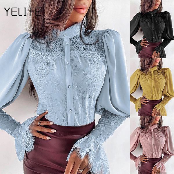 yelite s-xl women plus size back chic button ruched style lace chiffon blouse blackcasual shirt patchwork flare sleeveÂ, White
yelite s-xl women plus size back chic button ruched style lace chiffon blouse blackcasual shirt patchwork flare sleeveÂ, White