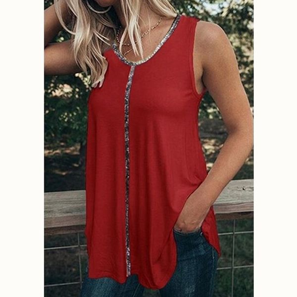 plus size 2xl summer sequine casual pure color camis vest tee female women's sleeveless shirt blusas femininas clothing, White
plus size 2xl summer sequine casual pure color camis vest tee female women's sleeveless shirt blusas femininas clothing, White
