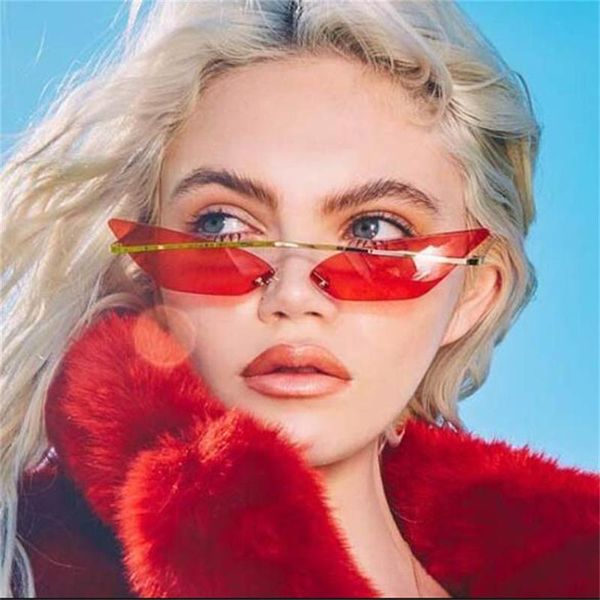 hip hop sunglasses for men rimless triangle sunglasses cat eye shaped women cosplay pointy hippie retro cool red sun glasses, White;black
hip hop sunglasses for men rimless triangle sunglasses cat eye shaped women cosplay pointy hippie retro cool red sun glasses, White;black