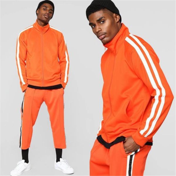spring mens designer tracksuits fashion contrast color stand collar two piece pants mens street style tracksuits, Gray
spring mens designer tracksuits fashion contrast color stand collar two piece pants mens street style tracksuits, Gray