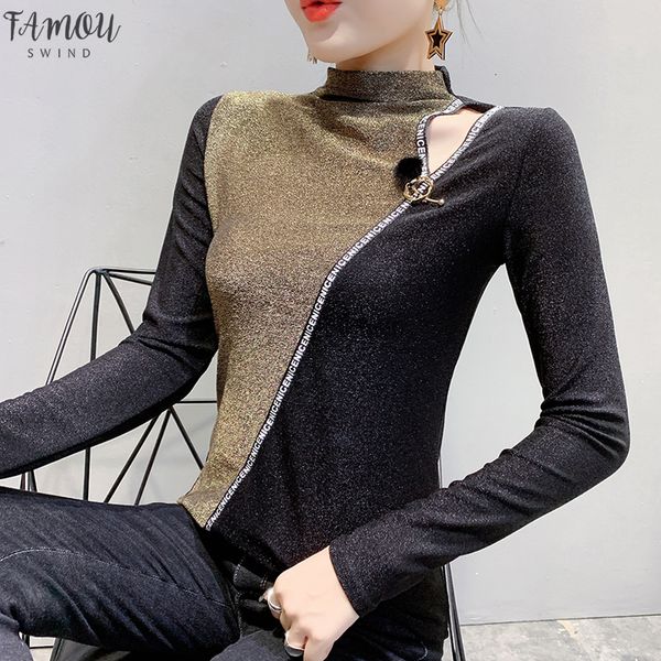 autumn 2020 square neck color block t shirts women shiny bling patchwork stretchy bottoming long sleeve camiseta mujer t99291, White
autumn 2020 square neck color block t shirts women shiny bling patchwork stretchy bottoming long sleeve camiseta mujer t99291, White