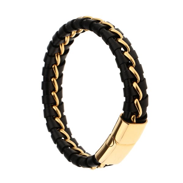 braided black punk leather braided bracelet stainless steel clasp gothic mens bangle charms, Golden;silver
braided black punk leather braided bracelet stainless steel clasp gothic mens bangle charms, Golden;silver
