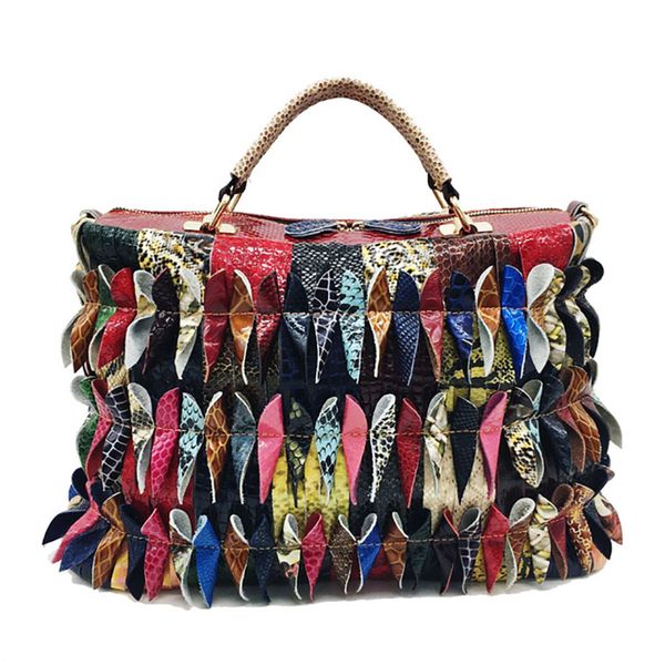 genuine leather women handag casual colorful blocks patchwork snake pattern tote crossbody shoulder bag send by random color
genuine leather women handag casual colorful blocks patchwork snake pattern tote crossbody shoulder bag send by random color