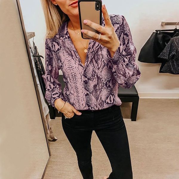 feitong womens blouse snake skin print long sleeve shirts spring summer casual shirts ladies streetwear blusas, White
feitong womens blouse snake skin print long sleeve shirts spring summer casual shirts ladies streetwear blusas, White