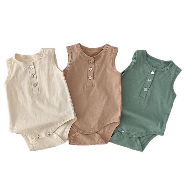 2020 baby girls boys bodysuits summer clothing newbown sleeveless cotton jumpsuits solid color playsuits 0-24m, Blue
2020 baby girls boys bodysuits summer clothing newbown sleeveless cotton jumpsuits solid color playsuits 0-24m, Blue