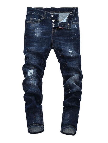 2019 european standing men's jeans, men's jeans, a pair of skinny jeans and black embroidered skulls v29, Blue
2019 european standing men's jeans, men's jeans, a pair of skinny jeans and black embroidered skulls v29, Blue