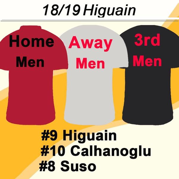 2018 19 Soccer Jerseys HIGUAIN CALHANOGLU SUSO Home Away 3rd Mens Football Shirts Top ANDRE SILVA CALHANOGLU RODRIGUEZ Short Uniforms
2018 19 Soccer Jerseys HIGUAIN CALHANOGLU SUSO Home Away 3rd Mens Football Shirts Top ANDRE SILVA CALHANOGLU RODRIGUEZ Short Uniforms