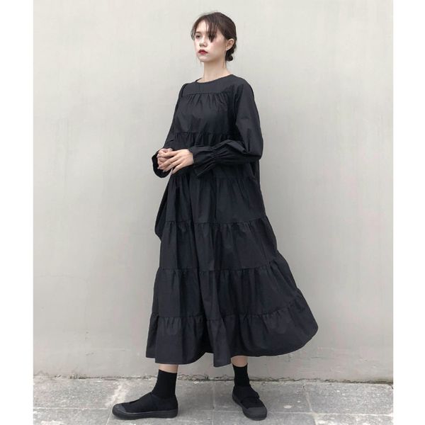 womengaga 2020 new autumn solid o-neck dress long-sleeve a-line pleated loose patchwork girl female pullover streetwear b209, Black;gray
womengaga 2020 new autumn solid o-neck dress long-sleeve a-line pleated loose patchwork girl female pullover streetwear b209, Black;gray
