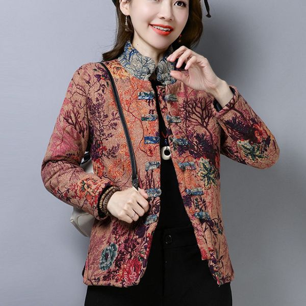 2019 new tang suit autumn and winter han clothes quilted jacket retro national wind cotton printed cotton padded clothing, Black
2019 new tang suit autumn and winter han clothes quilted jacket retro national wind cotton printed cotton padded clothing, Black