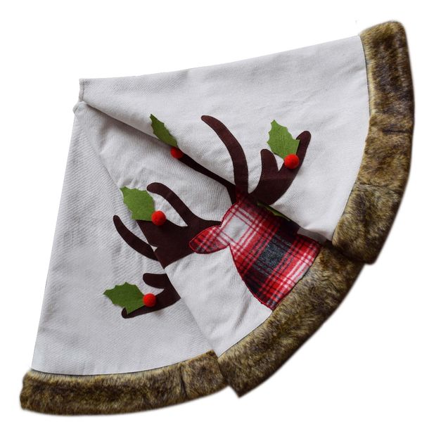 extra large 50" burlap linen christmas tree skirt reindeer applique fashionable skirt faux fur border christmas tree
extra large 50" burlap linen christmas tree skirt reindeer applique fashionable skirt faux fur border christmas tree