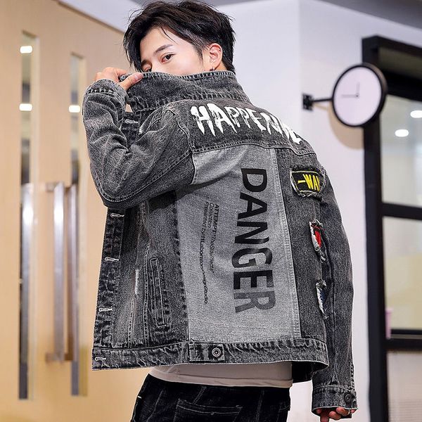 men jean jackets new pachwork denim jackets letters print coats men cotton embroidery coats mens casual jean, Black;brown
men jean jackets new pachwork denim jackets letters print coats men cotton embroidery coats mens casual jean, Black;brown