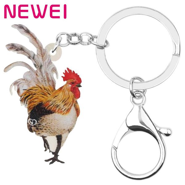 newei acrylic cock chicken rooster keychains keyring long farm animal key chain jewelry for women kid men car handbag accessory, Silver
newei acrylic cock chicken rooster keychains keyring long farm animal key chain jewelry for women kid men car handbag accessory, Silver