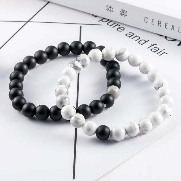 2pcs/set couples distance bracelet classic natural stone white and black yin yang beaded bracelets for men women friend hot
2pcs/set couples distance bracelet classic natural stone white and black yin yang beaded bracelets for men women friend hot