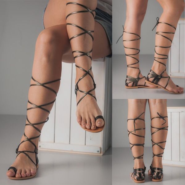 cold boots straps women's shoes flat bottom toe thin straps sandals, Black
cold boots straps women's shoes flat bottom toe thin straps sandals, Black