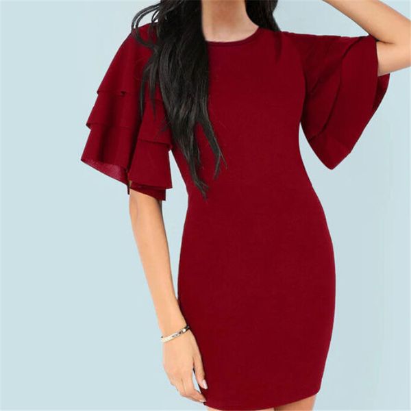 women dress elegant ladies dresses solid color ruffle bodycon dresses women party dress plus size clothes sundress, Black;gray
women dress elegant ladies dresses solid color ruffle bodycon dresses women party dress plus size clothes sundress, Black;gray