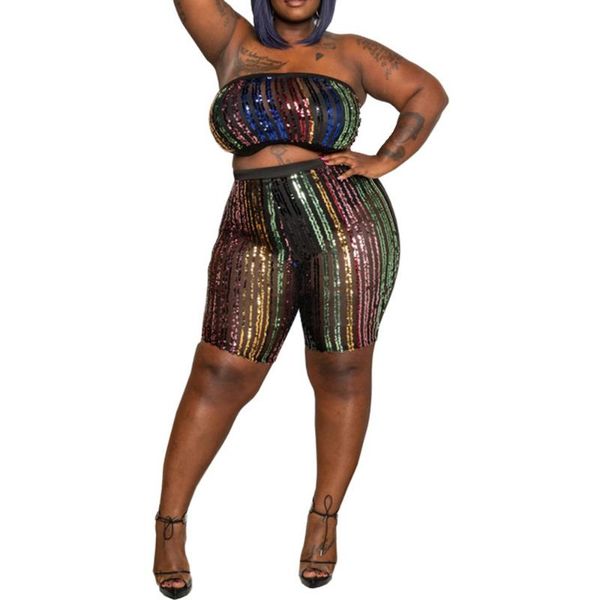 two piece sets shiny sequins crop and shorts party women sets black plus size 5xl club wear fashion suits set outfits, White
two piece sets shiny sequins crop and shorts party women sets black plus size 5xl club wear fashion suits set outfits, White