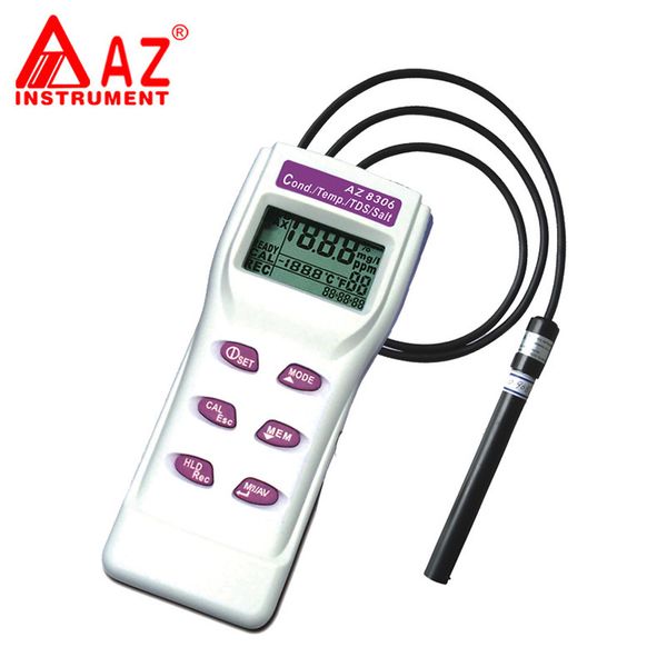 az8306 handheld digital conductivity meter tds detector cond. tds salt salinity logger tester meter 0~19.99, 0~199.9, 0~1999s/cm
az8306 handheld digital conductivity meter tds detector cond. tds salt salinity logger tester meter 0~19.99, 0~199.9, 0~1999s/cm