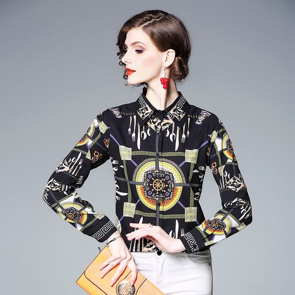 luxury fall spring runway women's beautiful vintage floral print blouses office lady slim fit stylish long sleeve elegant shirts, White
luxury fall spring runway women's beautiful vintage floral print blouses office lady slim fit stylish long sleeve elegant shirts, White