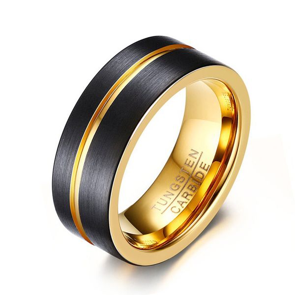 mens tungsten wedding band 8mm matte black finish with gold groove stripe comfort fit womens jewelry, Slivery;golden
mens tungsten wedding band 8mm matte black finish with gold groove stripe comfort fit womens jewelry, Slivery;golden