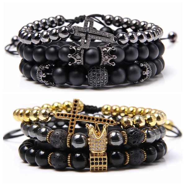 3pcs/set gold black metal cross crown charm bracelet trendy micro pave cubic zirconia hecagon bracelet men couple stone, Golden;silver
3pcs/set gold black metal cross crown charm bracelet trendy micro pave cubic zirconia hecagon bracelet men couple stone, Golden;silver