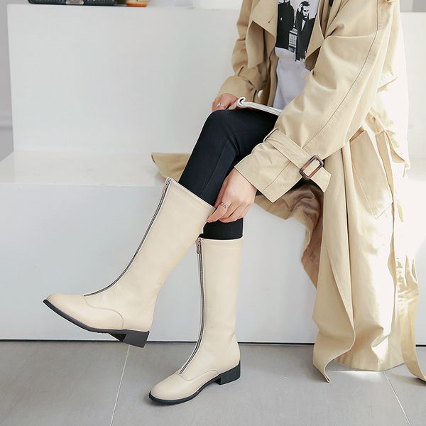 ymechic 2019 chunky heels white black winter women boots mid calf front zipper womens shoes mid calf knight long boots female
ymechic 2019 chunky heels white black winter women boots mid calf front zipper womens shoes mid calf knight long boots female