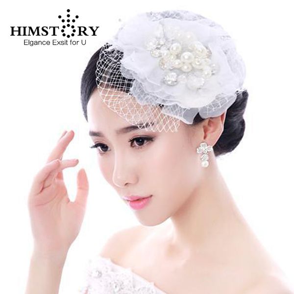 himstory vintage bridal birdcage wedding veil party headdress tulle flower pearl crystal hairpins wedding accessory, Golden;white
himstory vintage bridal birdcage wedding veil party headdress tulle flower pearl crystal hairpins wedding accessory, Golden;white