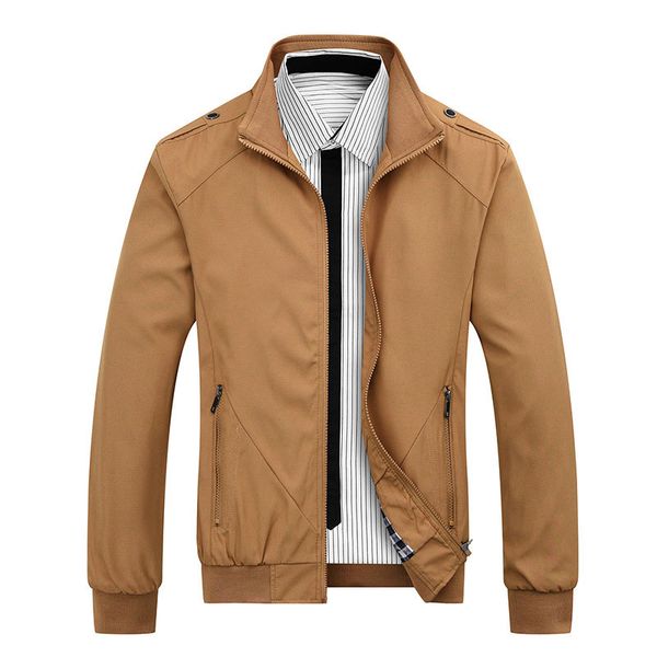 men autumn jacket solid zipper rib sleeve slim fit plus size m-5xl outwear coat casual cotton jacket mjk003, Black;brown
men autumn jacket solid zipper rib sleeve slim fit plus size m-5xl outwear coat casual cotton jacket mjk003, Black;brown