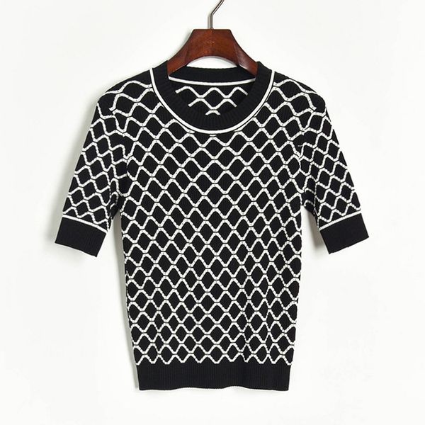 2020 summer women argyle plaid half sleeve ladies sweaters shirts o-neck sweater pullover knitted for female, White;black
2020 summer women argyle plaid half sleeve ladies sweaters shirts o-neck sweater pullover knitted for female, White;black